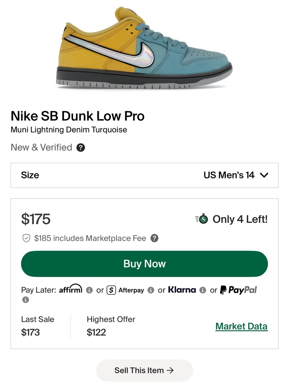 Nike SB Dunk MUNI SZ 14 mens new in box !!!